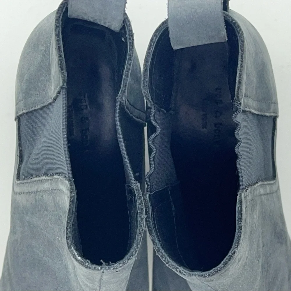 Rag & Bone Walker Booties Nubuck Leather Suede Ankle Boots Chelsea Grey Boho